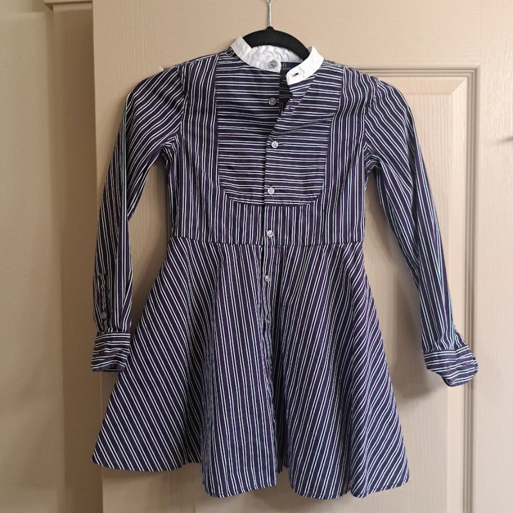 RALPH LAUREN‎ POLO Purple Stripe Dress Kid's Size 8